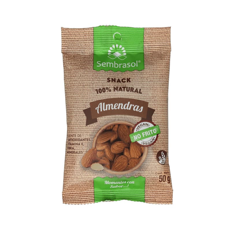 Imagen de SNACK ALMENDRAS SEMBRASOL 60GR