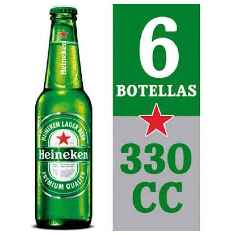 Imagen de CERVEZA HEINEKEN PACK X 6 330CC BOTELLA