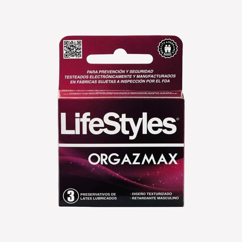 Imagen de PRESERVATIVOS LIFESTYLES ORGAZMAX 3 UNIDADES