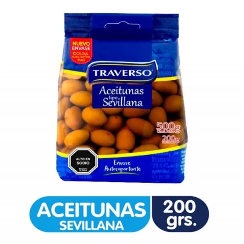 Imagen de ACEITUNAS TRAVERSO SEVILLANAS 200GR