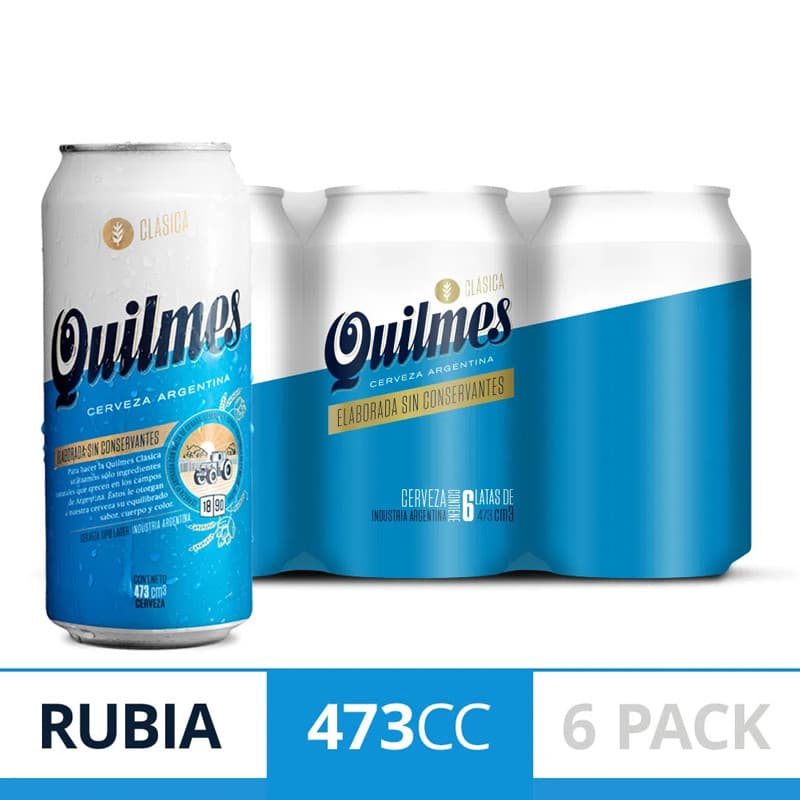 Imagen de CERVEZA QUILMES PACK X 6 473CC LATA