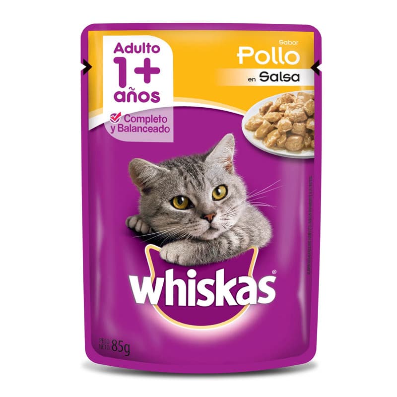 Imagen de ALIMENTO DE GATO WHISKAS POLLO EN SALSA 85 GRS