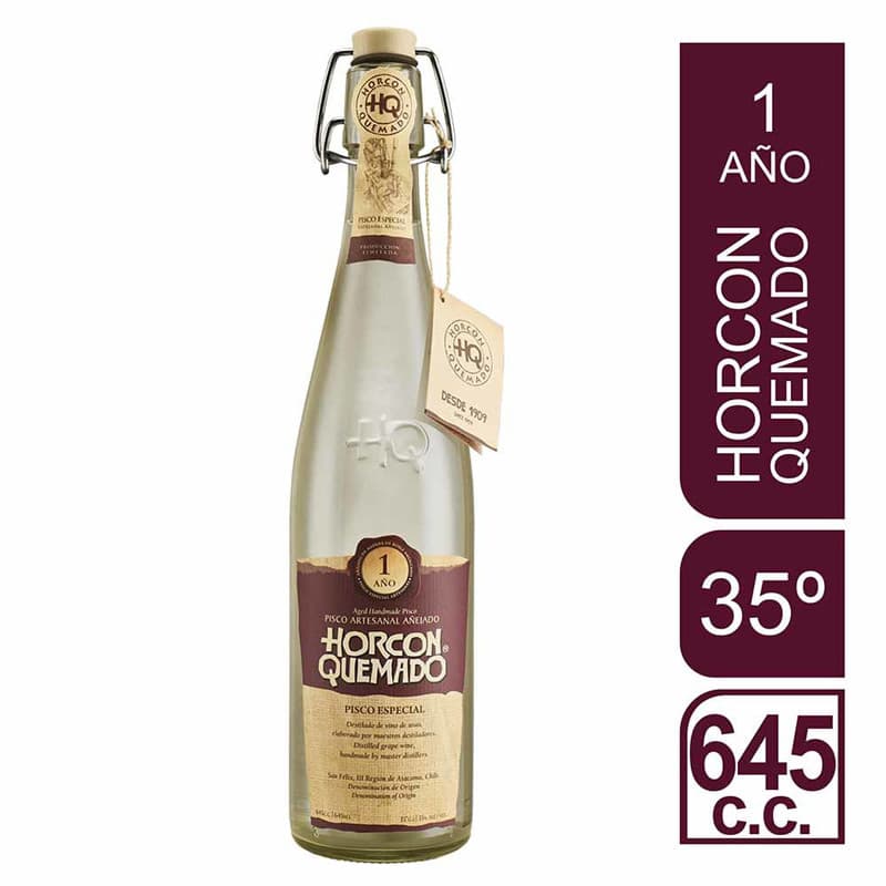 Imagen de PISCO HORCON QUEMADO 35° 645CC BOTELLA VIDRIO