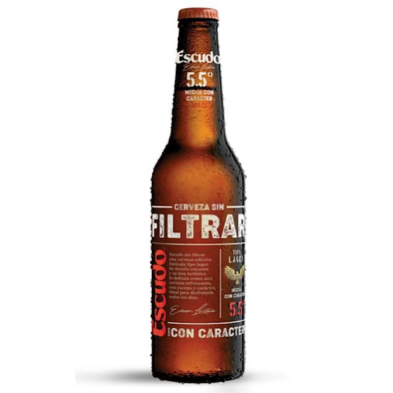 Imagen de CERVEZA ESCUDO SIN FILTRAR 355CC BOTELLA DESECHABLE