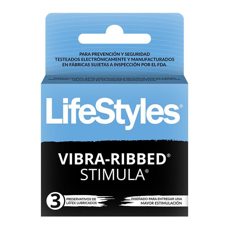 Imagen de PRESERVATIVO LIFESTYLES VIBRA RIBBED STIMULA 3U