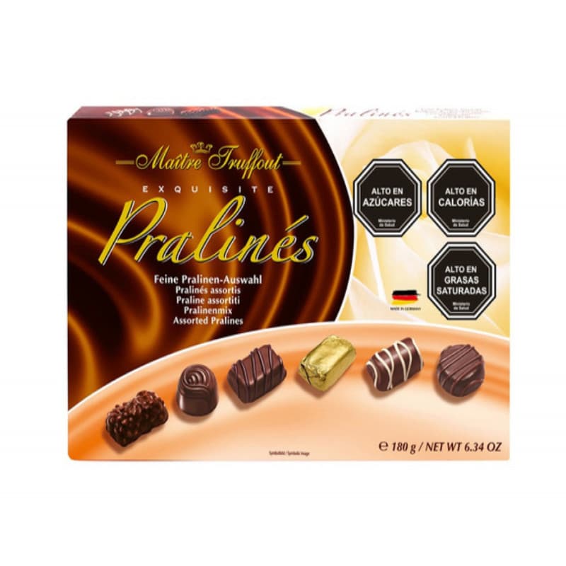 Imagen de CHOCOLATE ESTUCHE PRALINES BRANDY MAITRE TRUFFOR 200GR