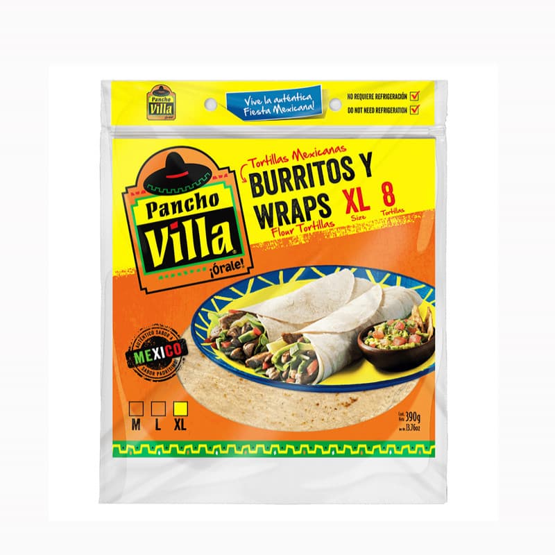Imagen de TORTILLAS BURRERAS PANCHO VILLA XL 8 UNIDADES