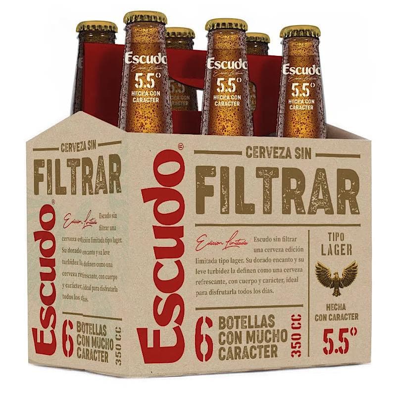 Miniatura 2 de CERVEZA ESCUDO SIN FILTRAR 355CC BOTELLA DESECHABLE