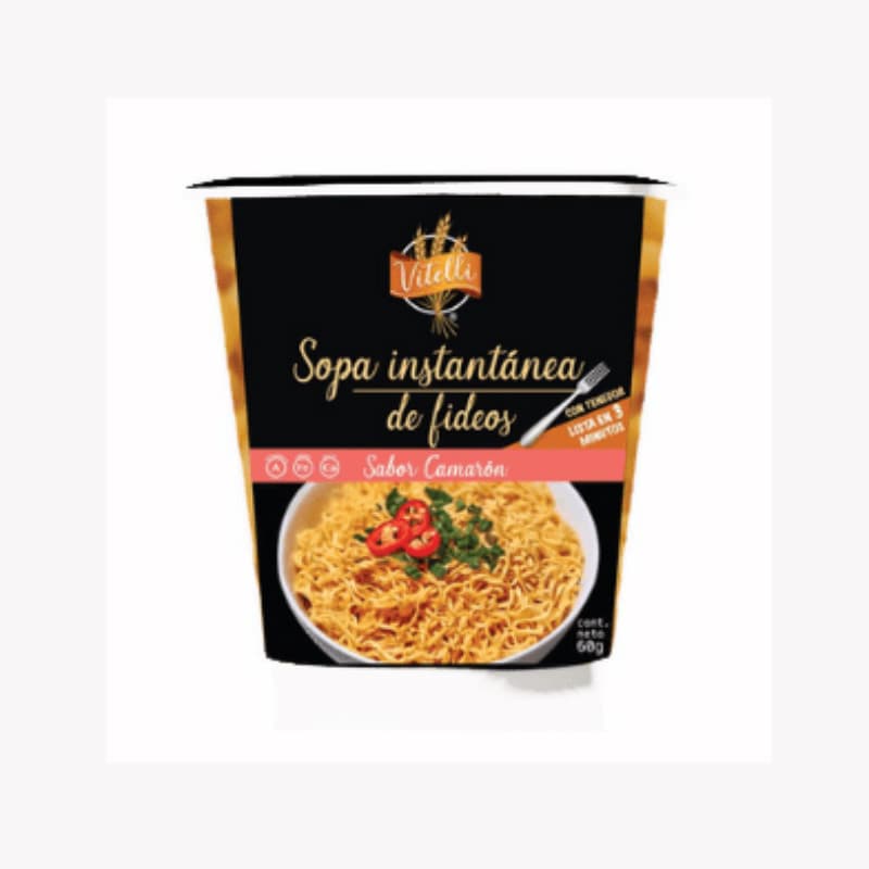 Imagen de SOPA INSTANTANEA DE FIDEOS SABOR CAMARON VITELLI 65 GRS