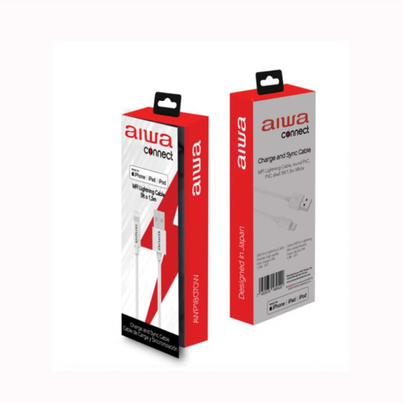 Imagen de CABLE USB LIGHTNING 1.5 AIWA PARA IPHONE