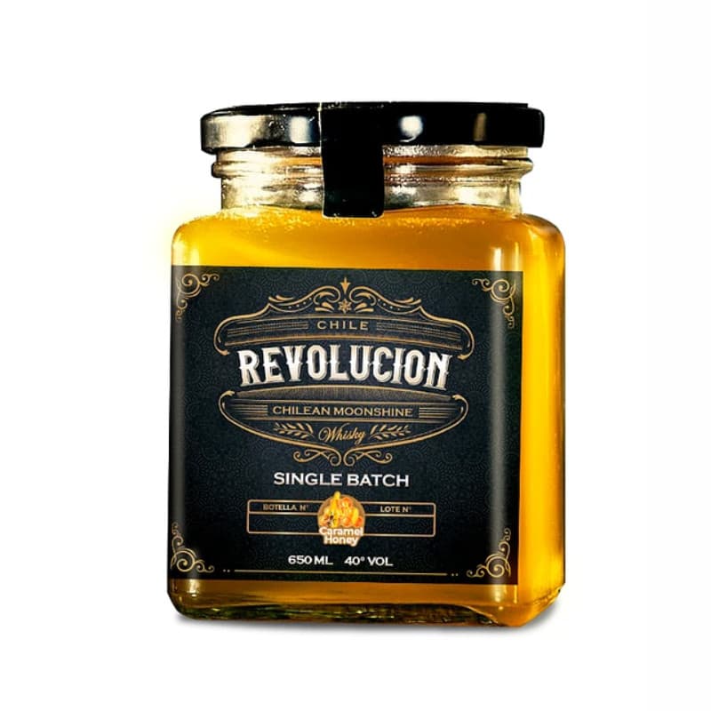 Imagen de WHISKY REVOLUCION CHILEAN MOONSHINE SINGLE BATCH 650CC 40° CARAMEL HONEY