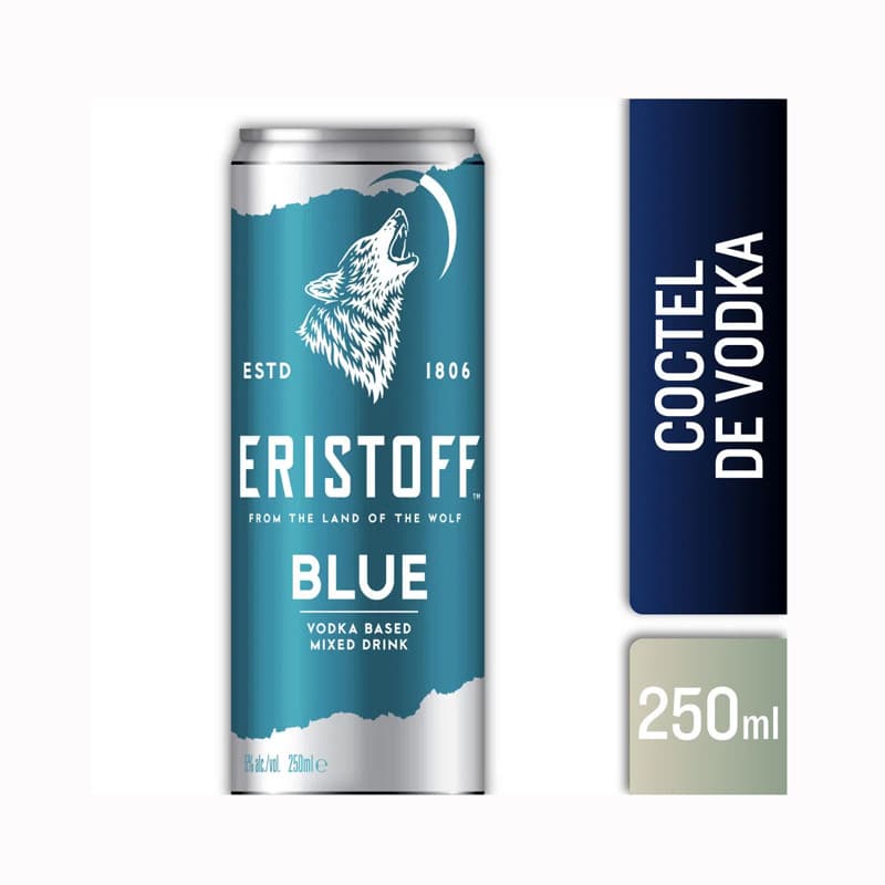 Imagen de COCTEL VODKA ERISTOFF BLUE LATA 250ML