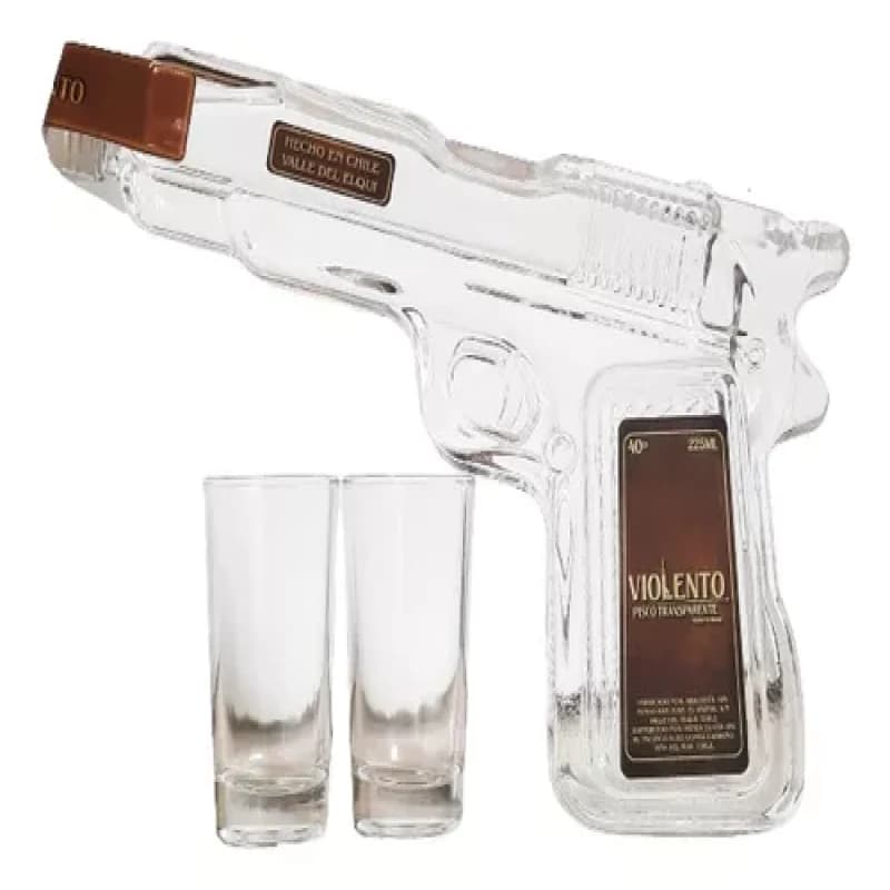 Imagen de PISCO TRANSPARENTE PISTOLA VIOLENTO 40° + 2 SHOT