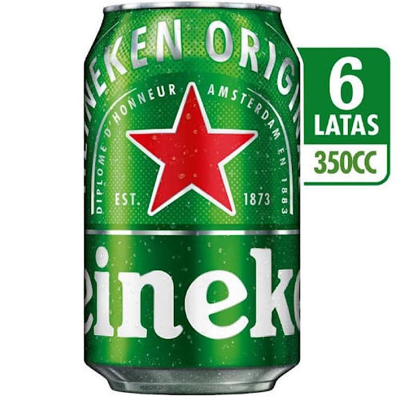 Imagen de CERVEZA HEINEKEN PACK X 6 350CC LATA