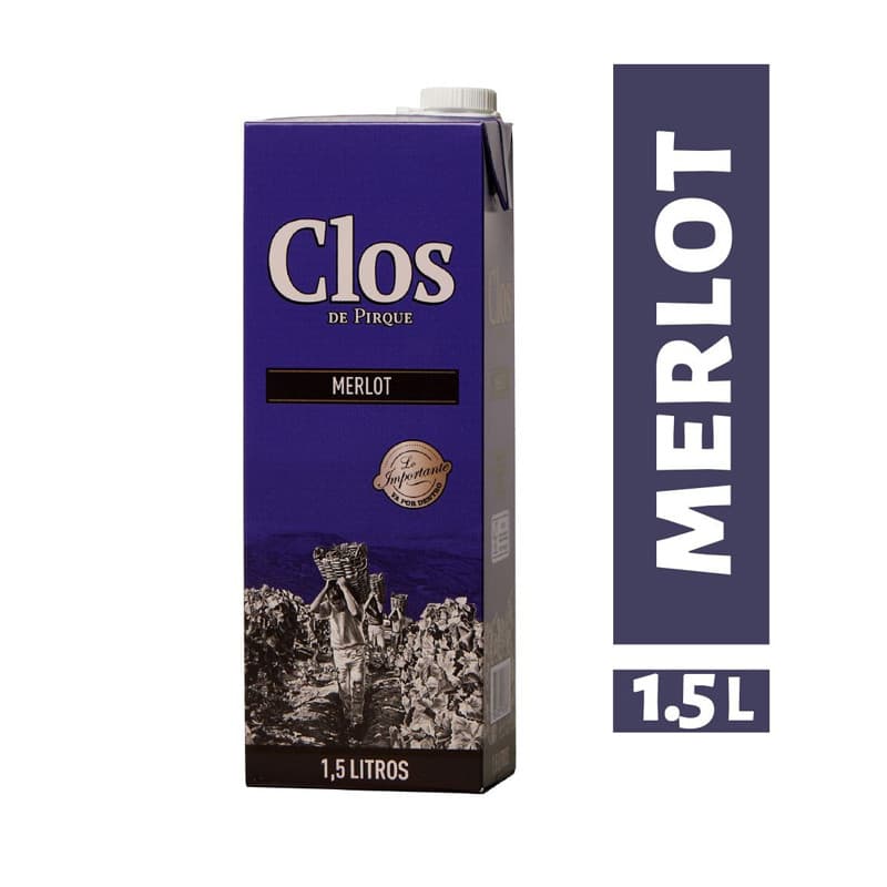 Imagen de VINO CLOS DE PIRQUE MERLOT 1500CC TETRA