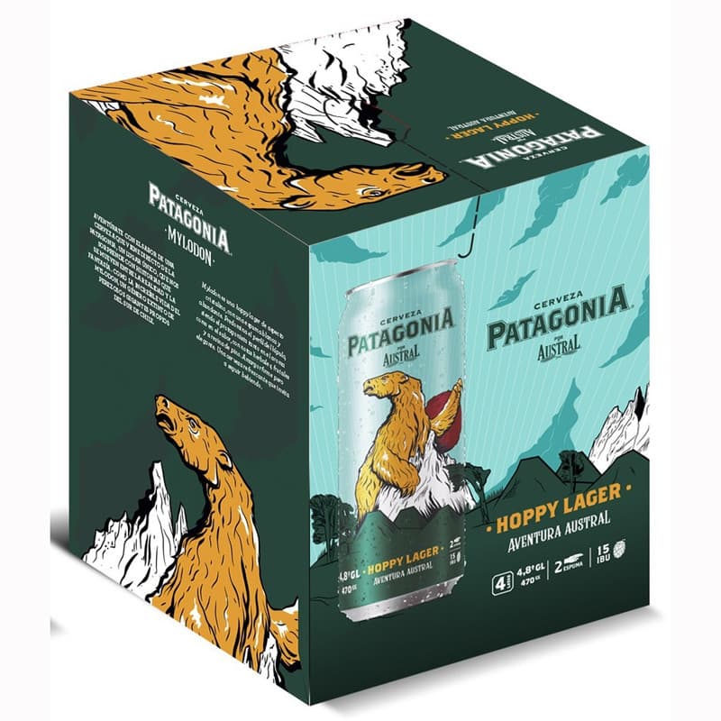 Imagen de CERVEZA AUSTRAL PATAGONIA HOPPY LAGER FOURPACK 470CC