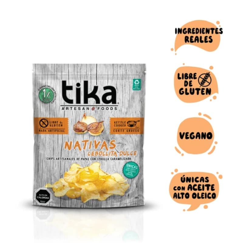 Imagen de PAPAS FRITAS TIKA NATIVAS CEBOLLITA DULCE 180GR