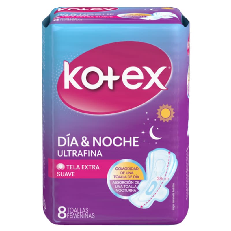 Imagen de TOALLAS HIGIENICAS KOTEX NOCHE ULTRAFINA 12 UNIDADES