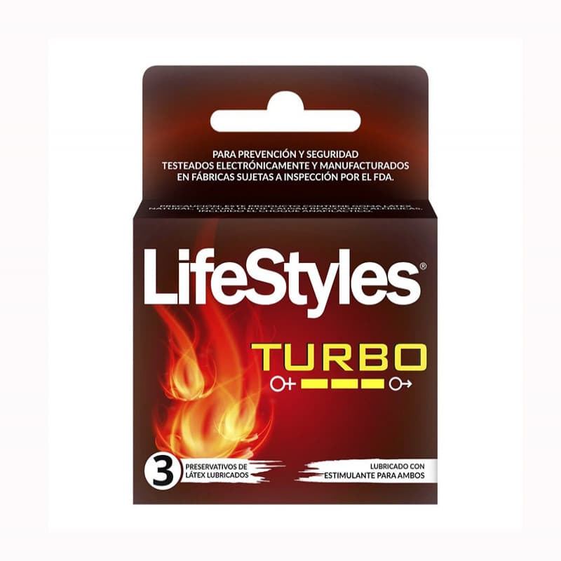 Imagen de PRESERVATIVOS LIFESTYLES TURBO 3 UNIDADES