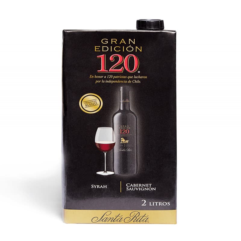 Imagen de VINO SANTA RITA GRAN EDICION 120 SYRAH-CAB SAUV 2000CC TETRA