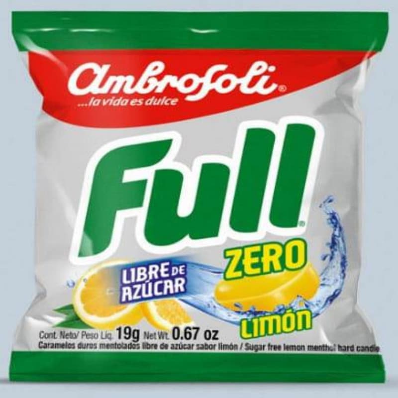 Imagen de CARAMELO SABOR LIMON FULL ZERO AMBROSOLI 19 GR