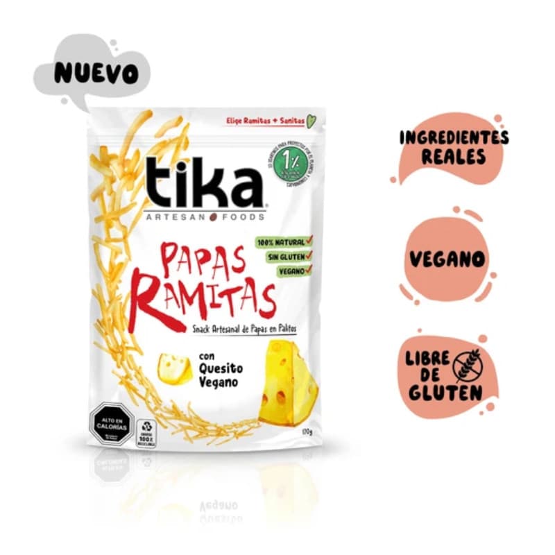 Imagen de PAPAS FRITAS RAMITAS TIKA QUESITO VEGANO 170GR